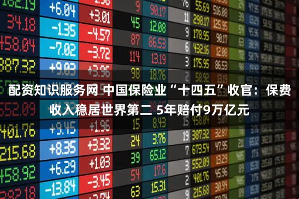 配资知识服务网 中国保险业“十四五”收官：保费收入稳居世界第二 5年赔付9万亿元